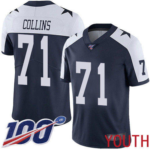 Youth Dallas Cowboys Limited Navy Blue La el Collins Alternate #71 100th Season Vapor Untouchable Throwback NFL Jersey